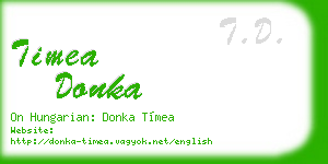 timea donka business card