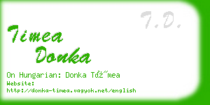 timea donka business card